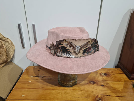 Cowboy Hat Leather Feather - Owl Hoofprint & Hide