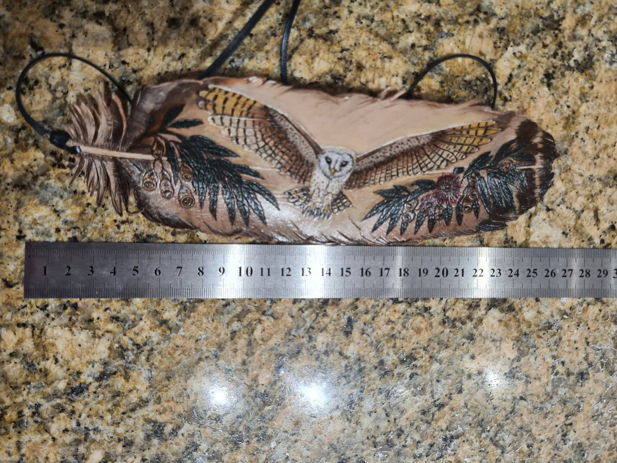 Cowboy Hat Leather Feather - Owl Hoofprint & Hide