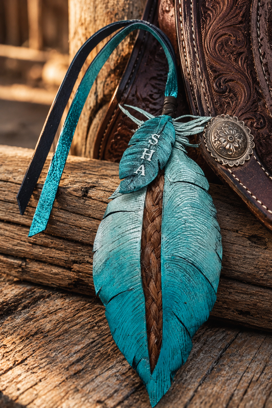 Memorial Horse hair Leather Feather Hoofprint & Hide