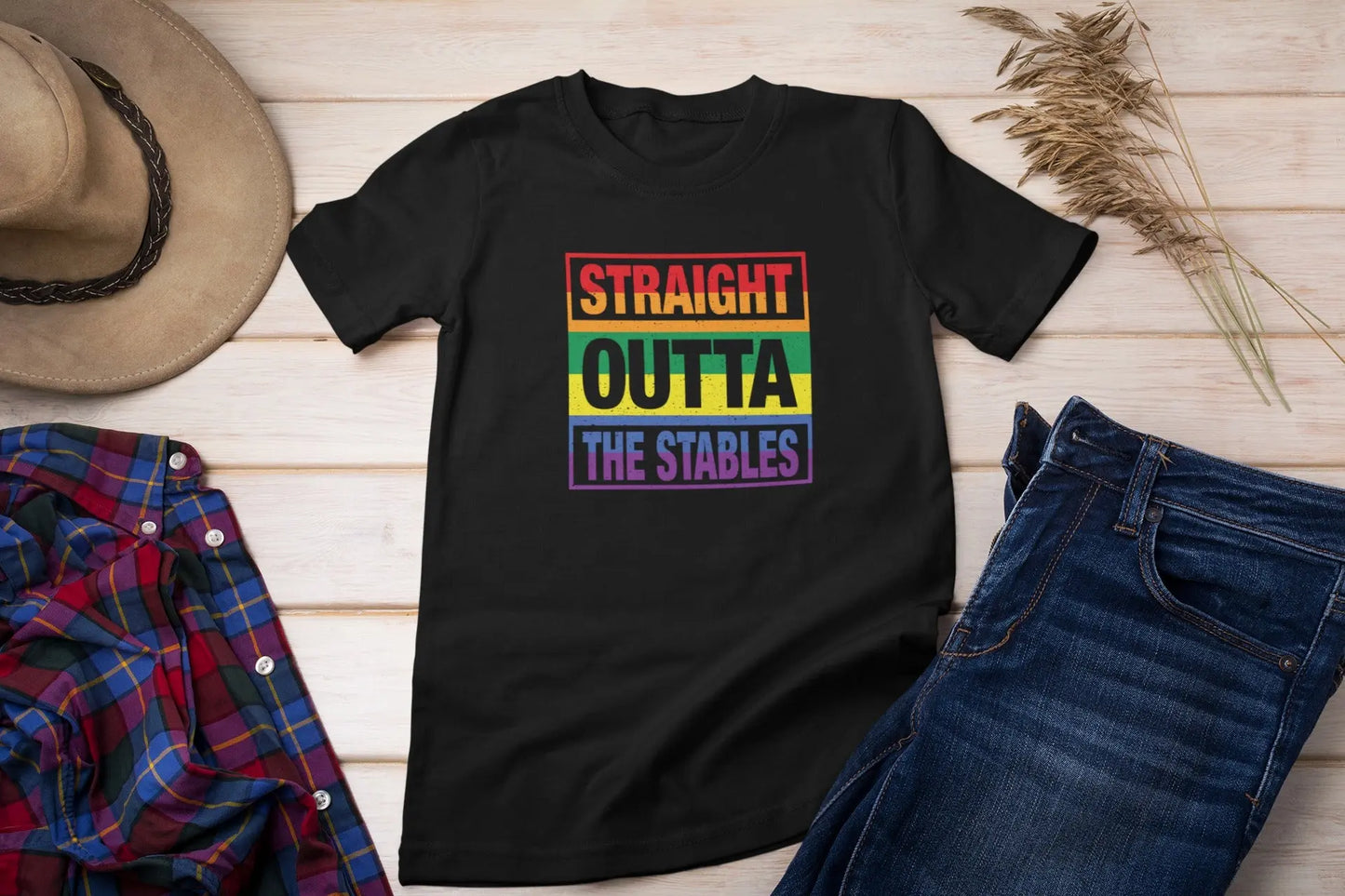 Straight Outta the Stables T-shirt Horsin Around Designs